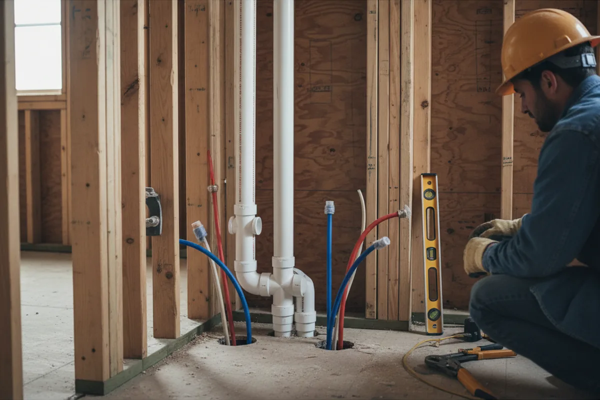 Drain and supply rough-in during Garbage Disposal Repair in Laclede